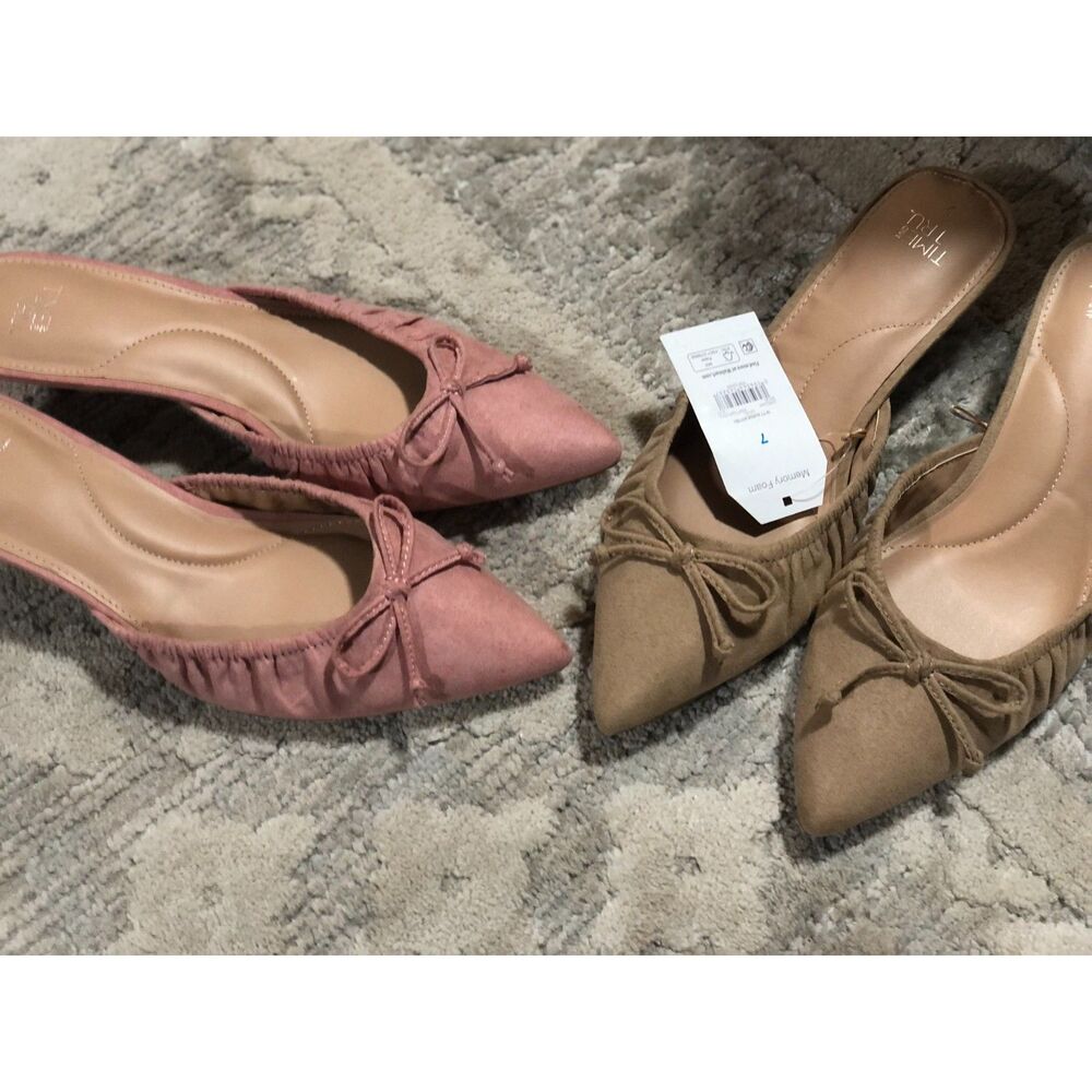 Size 7 Woman's Time and Tru Pointed Heeled Shoes Bundle